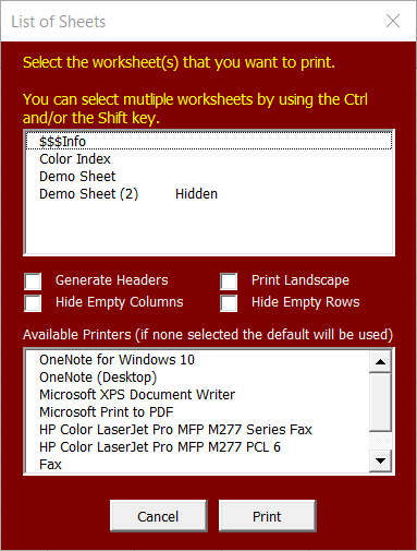 ListSheets userform